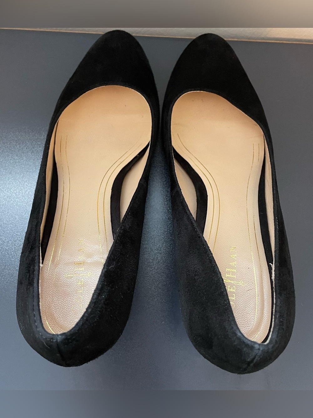 Cole Haan Black Women’s Suede Heels Size 7 - Picture 6 of 15